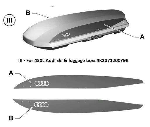 Audi ski and luggage box decals. Glacier white, 430L - Image 2