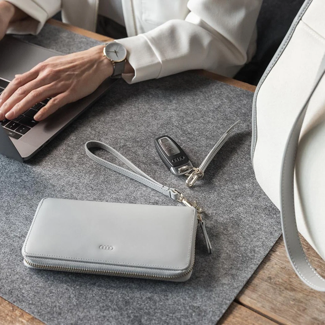 Audi wallet leather, womens, grey - Image 3